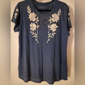 Lucky Brand Navy Blue Short Sleeved Tee